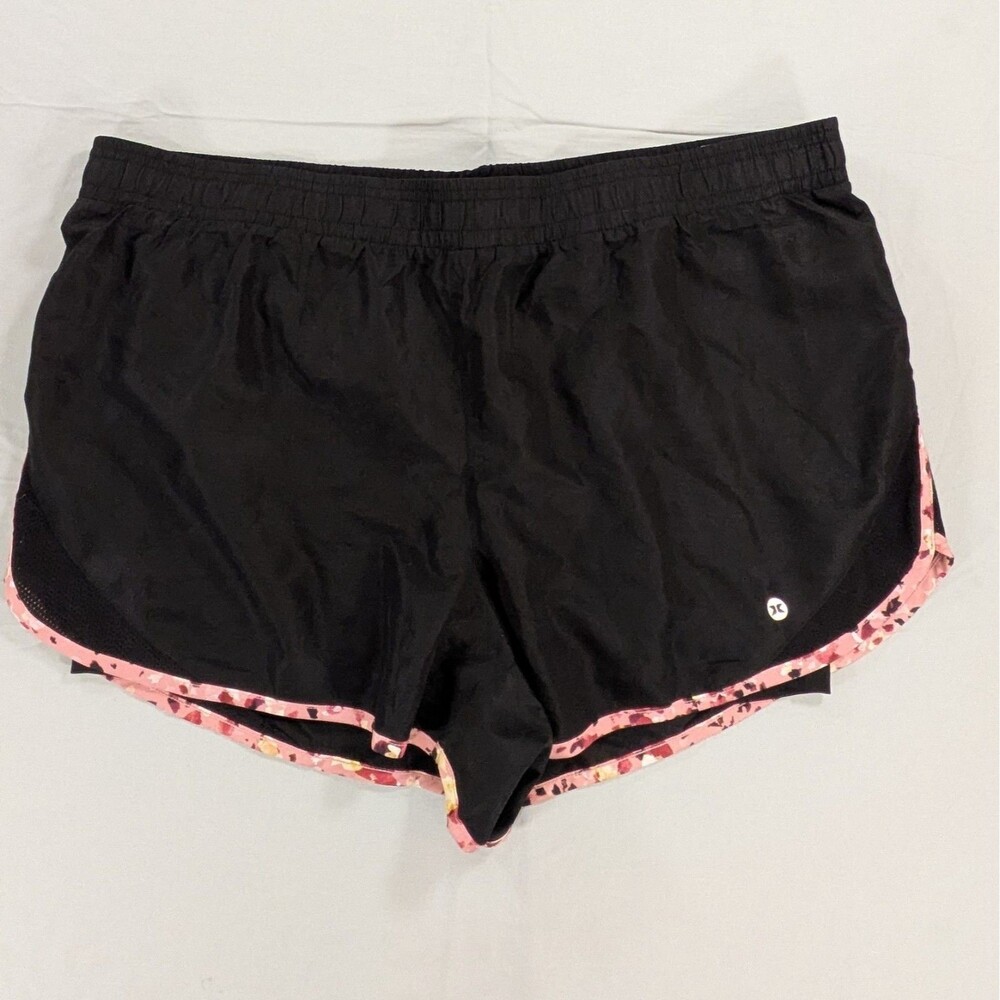 RBX Women’s Black Pink Detail Lined Dri Athletic Shorts Size XL